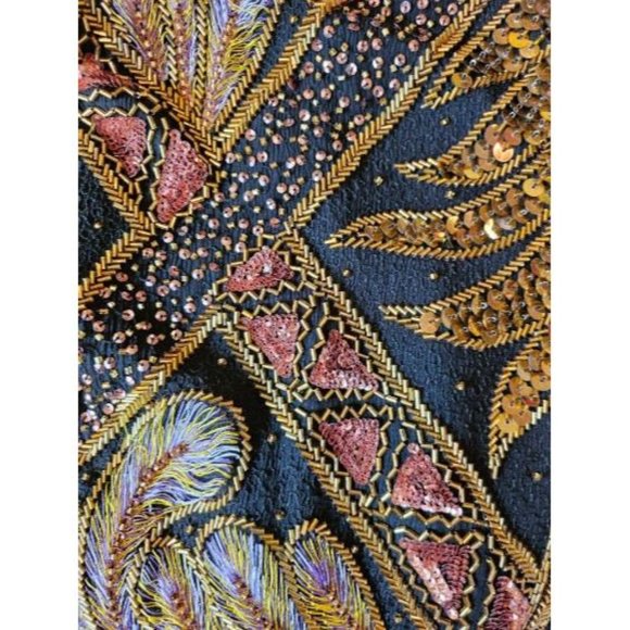 Razzle Dazzle Vintage Sequin Jacket, Vintage Sequins and Beaded Tunic, Sequins - Picture 3 of 9